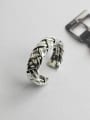 thumb Personalized Antique Silver Plated Woven Opening Silver Ring 2