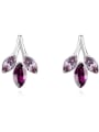 thumb Fashion Marquise austrian Crystals Leaves Alloy Stud Earrings 1