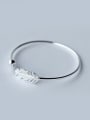 thumb S925 Silver Artistical Feather Adjustable Opening Bangle 0