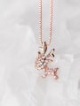 thumb 925 Sterling Silver With Rose Gold Plated Cute Small Elk  Necklaces 4