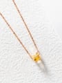 thumb Simple Clear Artificial Crystal Pendant Titanium Necklace 3