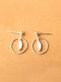 thumb Hollow Round Leaf Silver drop earring 0