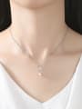 thumb Sterling Silver AAA zircon 7-8mm natural freshwater pearl necklace 1