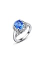 thumb Exquisite Blue Round Shaped Austria Crystal Ring 0
