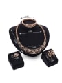 thumb new Alloy Imitation-gold Plated Vintage style Rhinestones Hollow Four Pieces Jewelry Set 2