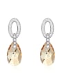thumb Simple Tiny Cubic Water Drop austrian Crystals-covered Alloy Stud Earrings 1