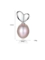 thumb Sterling Silver 7-8mm Freshwater Pearl Heart Studs earring 3