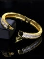 thumb Gold Plated Micro Pave Zircons Fashion Copper Bangle 4