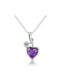 thumb S925 Silver Amethyst Fashion Clavicle Necklace 1