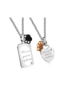 thumb Fashion Heart and Rectangle Lovers Necklace 0