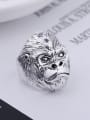 thumb Punk style Antique Silver Plated Orangutan Alloy Ring 1