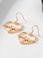 thumb Simple Hollow Heart shaped Copper Earrings 2