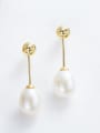 thumb Fashion Freshwater Pearl Gold Plated Stud Earrings 3
