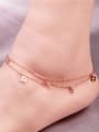thumb Double Chain Keys Flowers Accessories Anklet 1