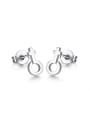 thumb Personality High Polished Geometric Stainless Steel Stud Earrings 0