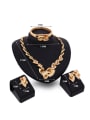 thumb Alloy Imitation-gold Plated Classical Rhinestones Four Pieces Jewelry Set 2