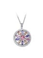 thumb Simple Marquise Zircon Round Silver Necklace 0