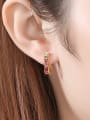 thumb 925 Sterling Silver With Gold Plated Simplistic Geometric Stud Earrings 1