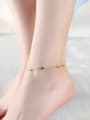 thumb 18K Gold Plated Colorful Rhinestones Simple Anklet 1