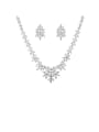 thumb Copper With  Cubic Zirconia Luxury Flower  Earrings And Necklaces 2 Piece Jewelry Set 3