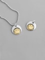 thumb 925 Sterling Silver With Platinum Plated Cute Geometric Smiley face  Necklaces 0