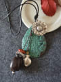 thumb Flower Shaped Artificial Leather Necklace 1