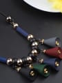 thumb Fashion Colorful Geometrical Resin Artificial Leather Necklace 3