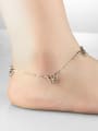 thumb Simple Hollow Butterflies Platinum Plated Anklet 1