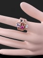 thumb Exaggerated Rose Gold Plated Colorful Rhinestones Alloy Ring 1