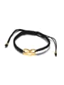 thumb Adjustable Gold Plated Figure Eight Shaped Artificial Leather Bracelet 0