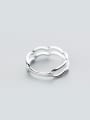 thumb Temperament Double Wave Shaped S925 Silver Ring 1