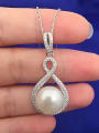 thumb Freshwater Pearl Zircon Eight-shaped Necklace 1