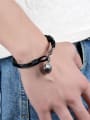 thumb Fashion Multi-band Black Artificial Leather Titanium Shell Bracelet 1