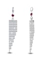 thumb Beautiful Long Fashion White Gold Plated Drop Earrings 0