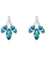 thumb Fashion Marquise austrian Crystals Leaves Alloy Stud Earrings 2