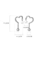 thumb 925 Sterling Silver With Cubic Zirconia  Personality Heart Stud Earrings 4