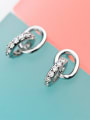 thumb Temperament Round Shaped Zircon S925 Silver Stud Earrings 1