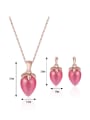thumb Alloy Rose Gold Plated Fashion Water Drop shaped Artificial Stones Two Pieces Jewelry Set 2