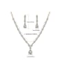 thumb Copper With  Cubic Zirconia  Classic Water Drop Earrings And Necklaces 2 Piece Jewelry Set 3