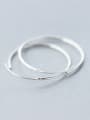 thumb S925 silver smooth circle hoop earring 2