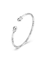 thumb Simple Silver Plated Women Opening Bangle 0