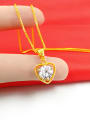thumb Gold Plated Heart Shaped Zircon Necklace 1