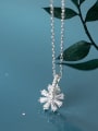 thumb 925 Sterling Silver With Platinum Plated Cute Flower Necklaces 1