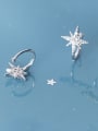 thumb 925 Sterling Silver With Cubic Zirconia  Fashion Star Clip On Earrings  Ear clip 0