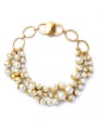 thumb Multilayer Artificial Pearls Short Alloy Necklace 0