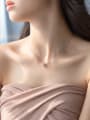 thumb Sterling silver glossy love mini necklace Clavicular chain 1