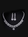 thumb AAA Zircon Flower Shaped Two Pieces Jewelry Set 0