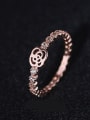 thumb Simple Hollow Little Flower Tiny Zirconias Copper Ring 1