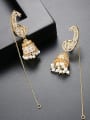 thumb Copper With Gold Plated Fashion Statement Party Chandelier Earrings 3