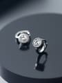 thumb 925 Sterling Silver With Silver Plated Simplistic Single Diamond Clip On Earrings 3